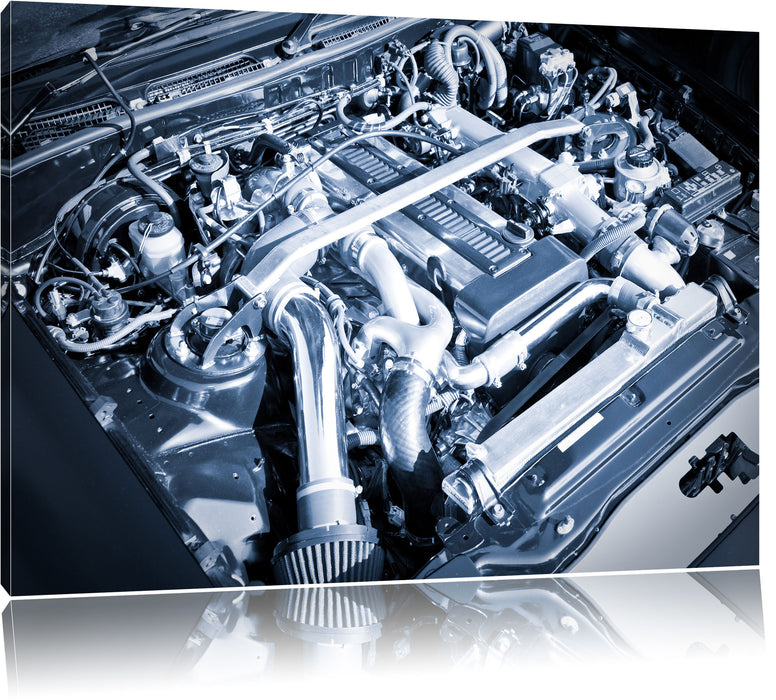 Pixxprint Spektakulärer Motorblock, Leinwandbild