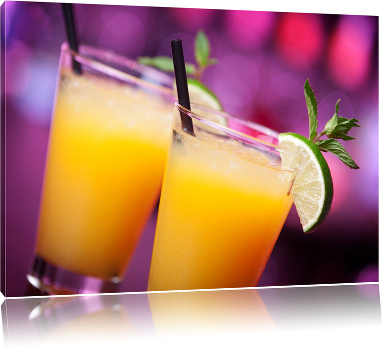 Pixxprint frischer Sommercocktail, Leinwandbild