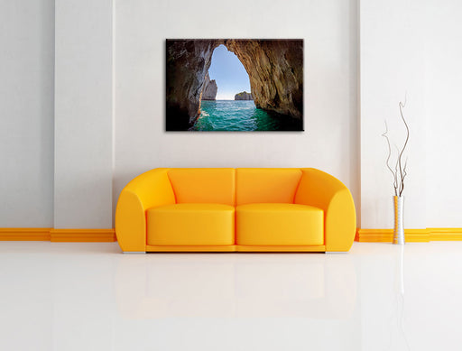 Felstor im Meer Leinwandbild über Sofa