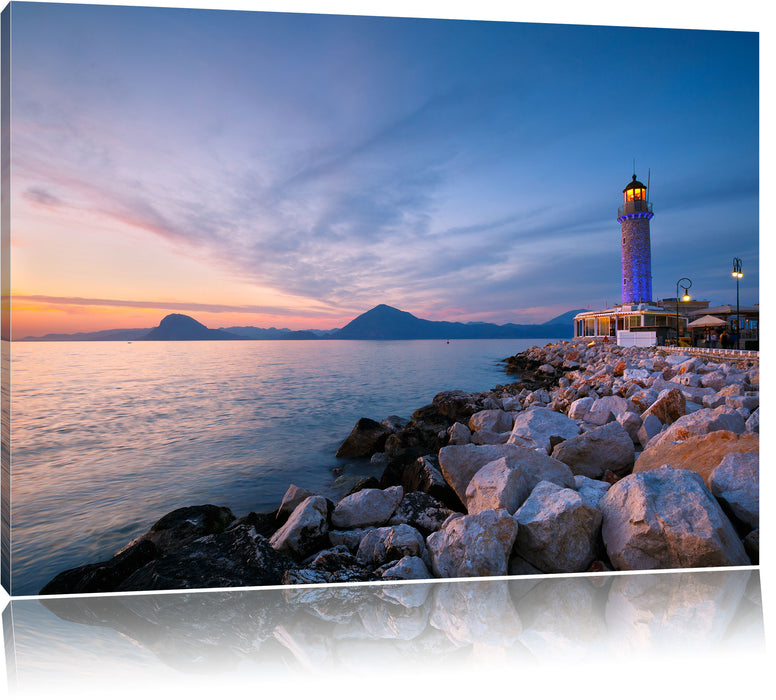 Pixxprint Leuchtturm bei Ebbe, Leinwandbild