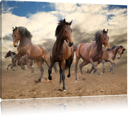 Western Pferde Cowboy Leinwandbild