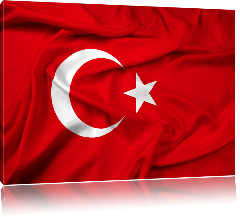 Pixxprint Turkey flag Türkei Flagge, Leinwandbild