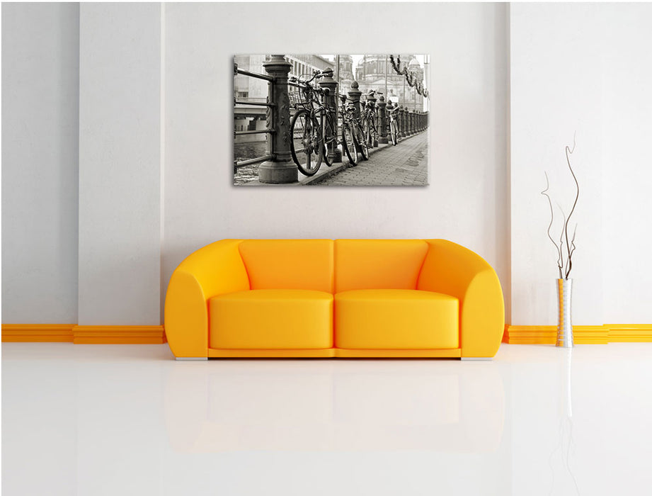 Fahrrad in Amsterdam Leinwandbild über Sofa