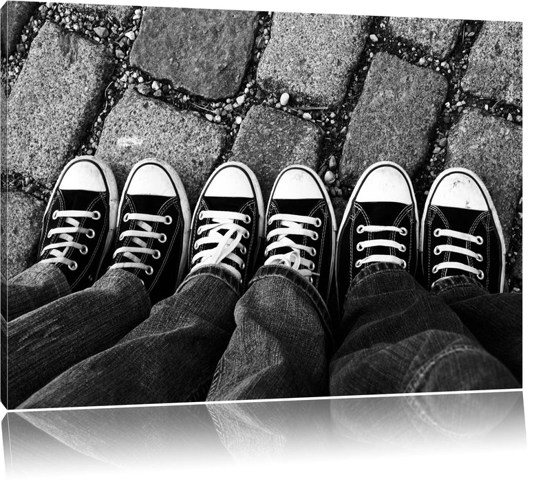 Pixxprint Lässige Schuhe, Leinwandbild
