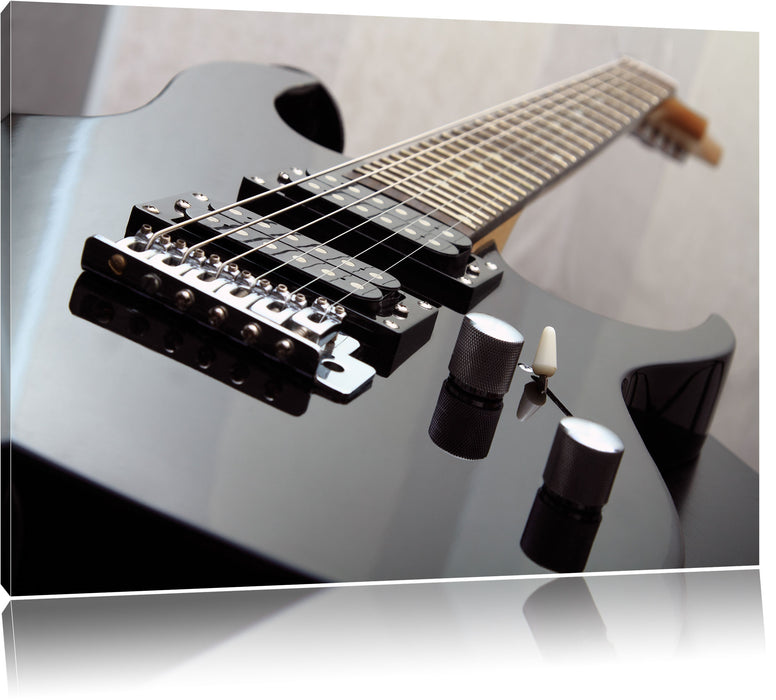 Pixxprint Black Guitar, Leinwandbild