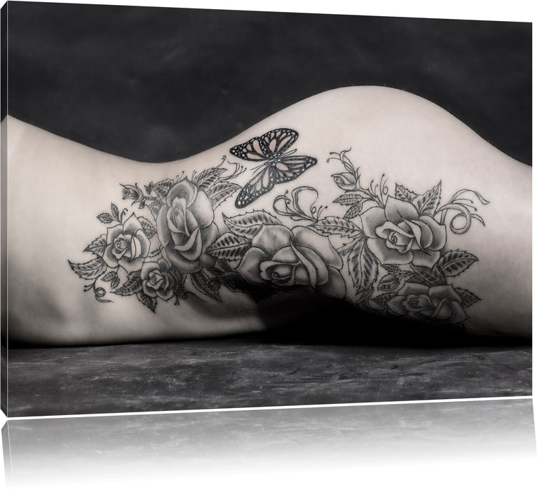 Pixxprint Sexy Tattoos Nice Girl Erotik, Leinwandbild