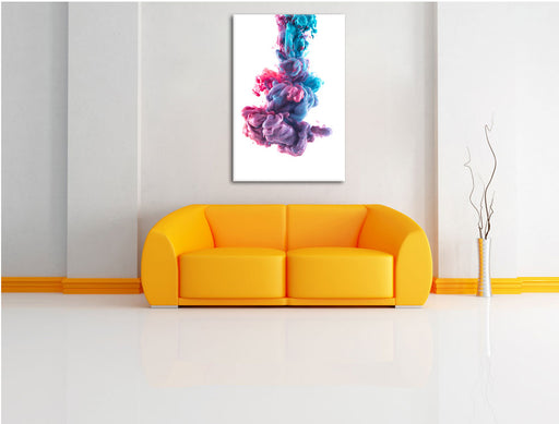 Abstrakt Art Bunter Qualm Leinwandbild über Sofa