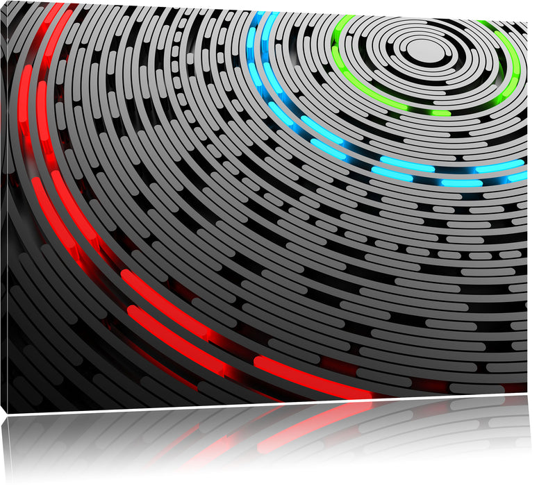 Pixxprint Abstrakte Schallplatte Love Music, Leinwandbild