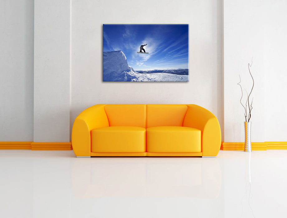 Snowboard Sprung Extremsport Leinwandbild über Sofa