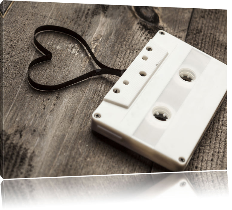 Pixxprint Retro Kasetten, Leinwandbild