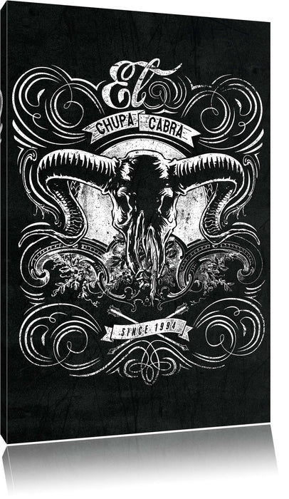 Pixxprint Chupacabra skull black, Leinwandbild