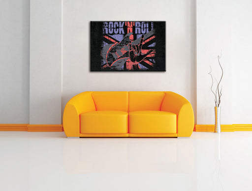 Rock n Roll Black Leinwandbild über Sofa