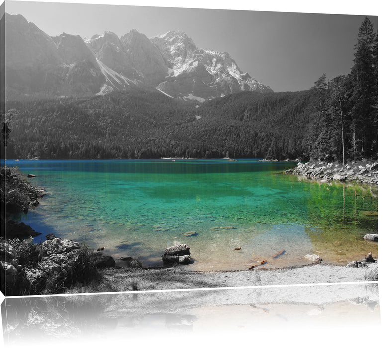 Pixxprint Eibsee vor der Zugspitze, Leinwandbild