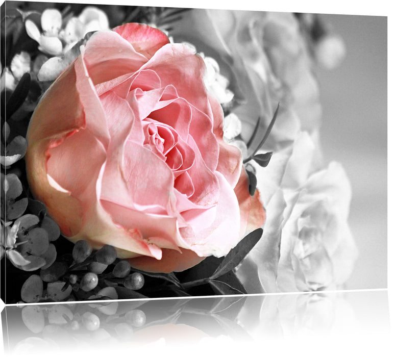 Pixxprint Wunderschöner Pfingstrosenstrauß, Leinwandbild