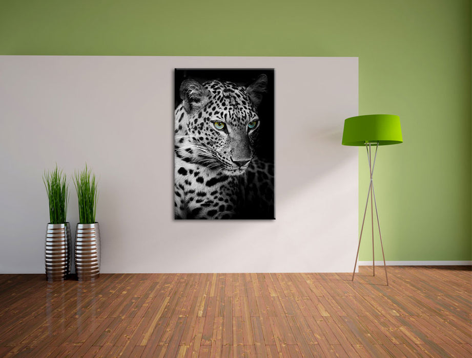 Leopardenkopf Leinwandbild im Flur