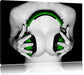 Dark Sexy girl grüne Kopfhörer Leinwandbild