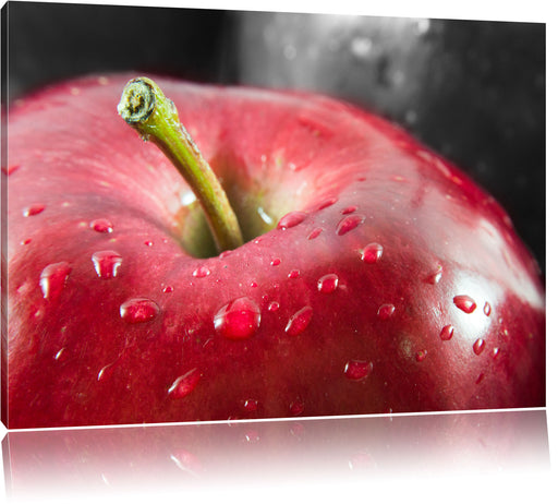 roter Apfel mit Wassertropfen Leinwandbild