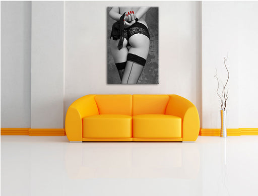 erotische Spitzen-Dessous Leinwandbild über Sofa