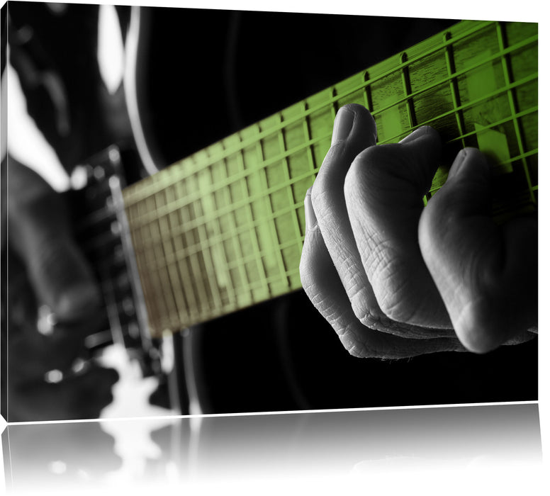 Pixxprint Mann spielt auf E-Gitarre, Leinwandbild