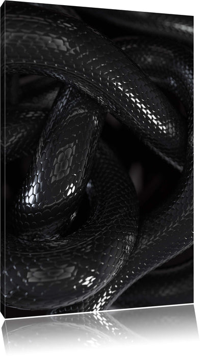 Pixxprint Dark Schwarze Schlangen, Leinwandbild