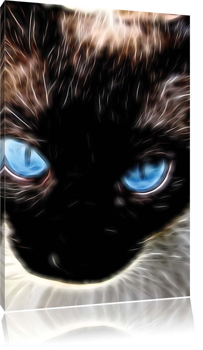 Pixxprint Siamkatze mit Augen, Leinwandbild