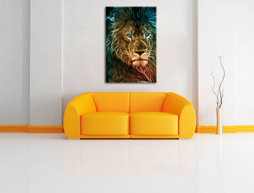 New Art Löwe Leinwandbild über Sofa