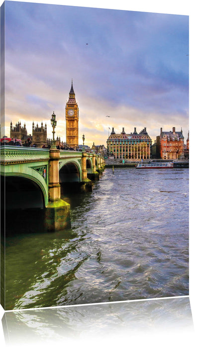 Pixxprint Themse London Big Ben, Leinwandbild