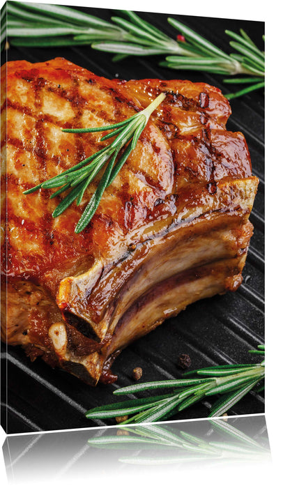 Pixxprint Steak Rumpsteak Fleisch, Leinwandbild