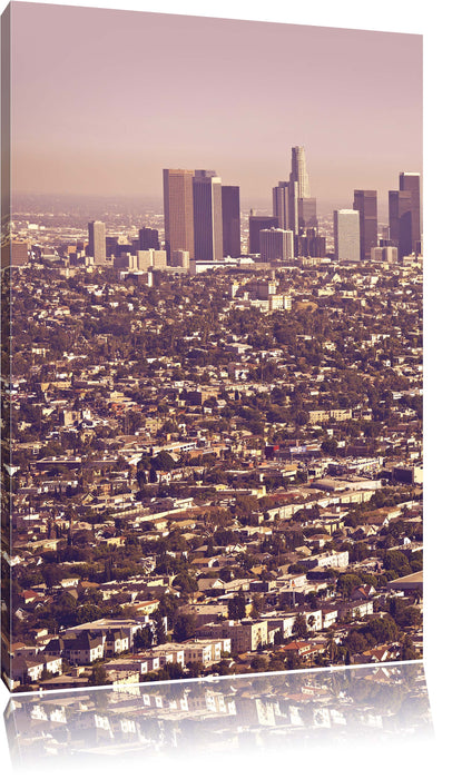 Pixxprint Los Angeles City Großstadt, Leinwandbild