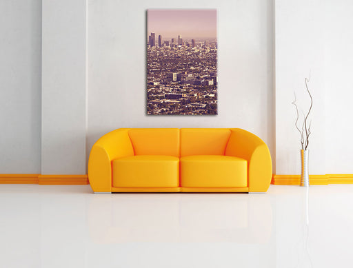 Los Angeles City Skyline Leinwandbild über Sofa