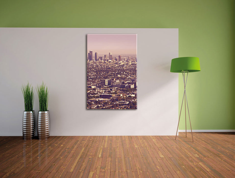 Los Angeles City Skyline Leinwandbild im Flur