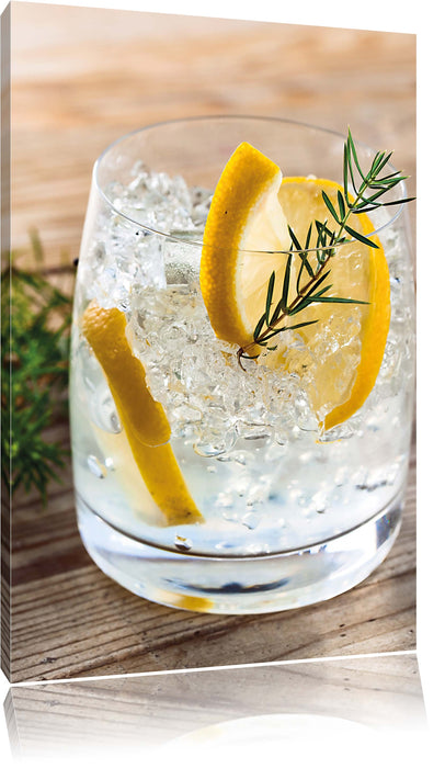 Pixxprint Gin Tonic Drinks, Leinwandbild
