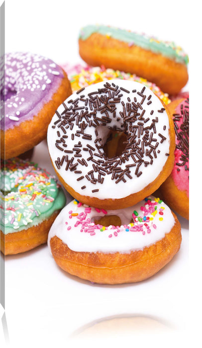 Pixxprint Donut Kuchen Liebesperlen, Leinwandbild