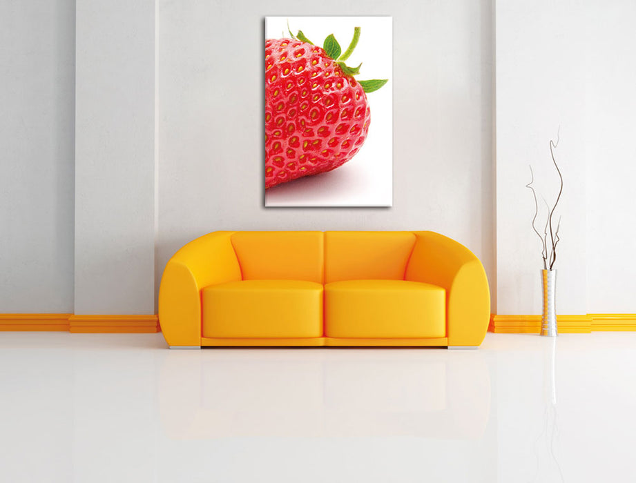 Erdbeere Strawberry Obst Leinwandbild über Sofa