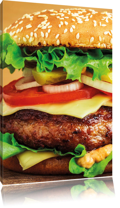 Pixxprint Hamburger Cheesburger, Leinwandbild