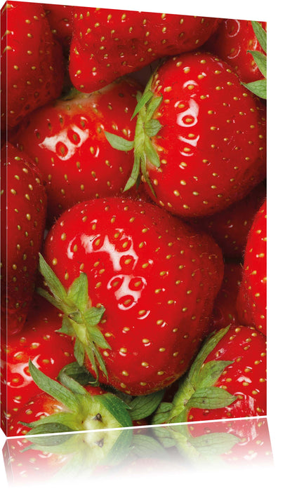 Erdbeere mit Frosch Leinwandbild