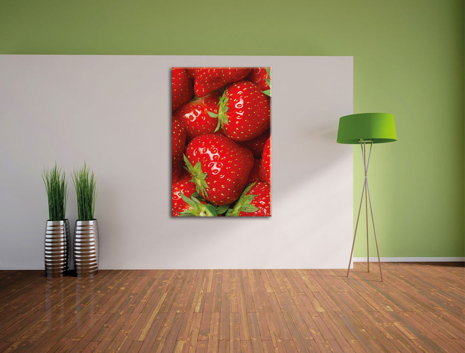 Erdbeere mit Frosch Leinwandbild im Flur