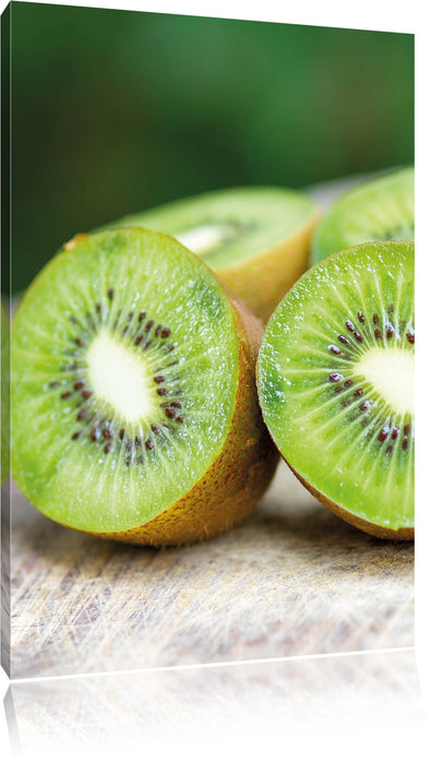 Pixxprint Kiwi Fruits Früchte Grün, Leinwandbild