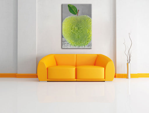 grüner Apfel Obst Früchte Leinwandbild über Sofa