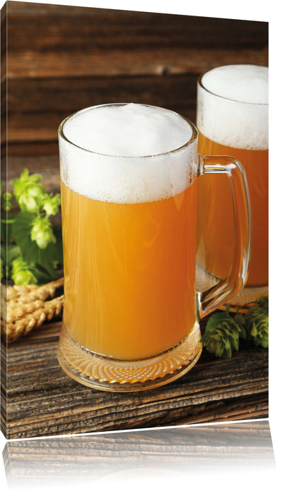 Pixxprint Bier Malz Bierglas, Leinwandbild
