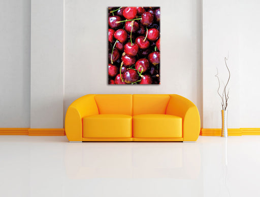 Cherry Kirschen Fruit Leinwandbild über Sofa