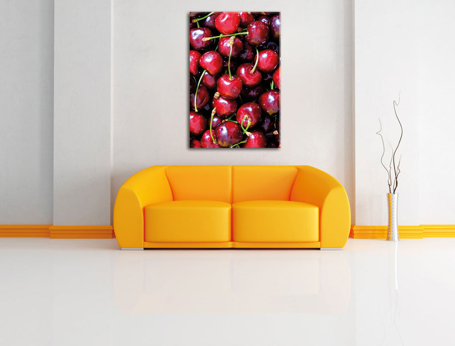 Cherry Kirschen Fruit Leinwandbild über Sofa