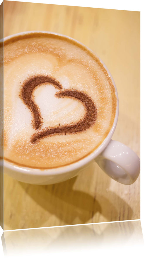 Kaffee Herz aus Schaum Cappucino Leinwandbild