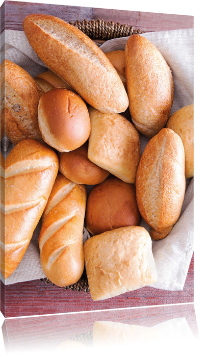 Pixxprint Brot Frühstück, Leinwandbild