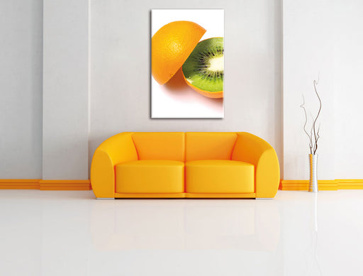 Orangen Kiwi Fruit Früchte Obst Leinwandbild über Sofa