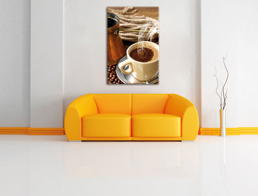 Kaffe Kaffeetasse Kaffee Leinwandbild über Sofa