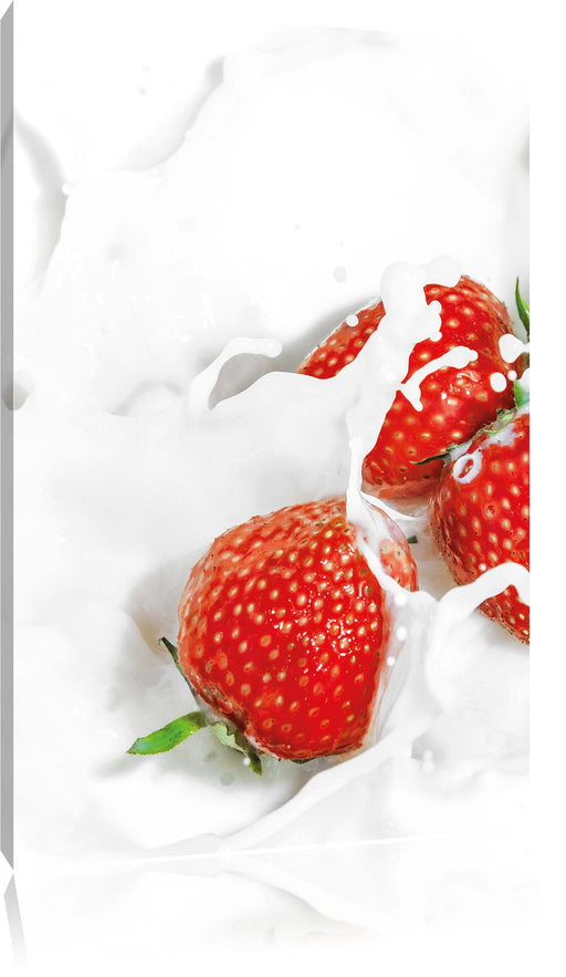 Erdbeeren Erdbeermilch Leinwandbild