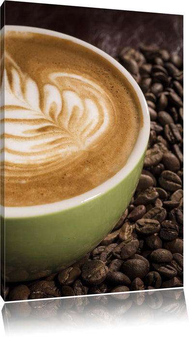 Pixxprint Coffee Cappuccino Kaffee Nachmittag, Leinwandbild
