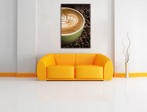 Coffee Cappuccino Kaffee Nachmittag Leinwandbild über Sofa