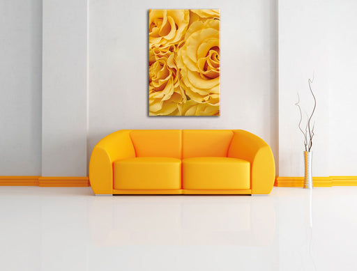 Blumen Rosen Leinwandbild über Sofa